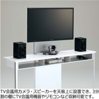 【組立設置込】コクヨ SAシリーズ 壁面AV機器台 幅1600×奥行400×高さ800mm ブラック/グレインドダークブラウン 1台（直送品）