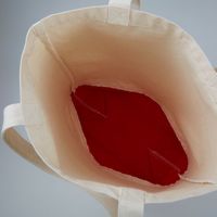 キャブ United Athle（ユナイテッドアスレ） 1460-01 トートバッグ ナチュラル/レッド S 1包（10枚入）（直送品）