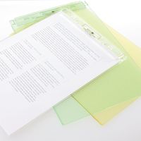 リヒトラブ AQUA DROPs 超薄型クリップボード A4E 黄緑 A5067-6 2枚