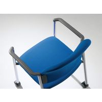 【設置込み】コクヨ 会議イス100シリーズ 肘付き 固定脚タイプ グレー塗装脚 ミディアムマリン 1脚（直送品）