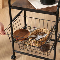 不二貿易 キッチンワゴン FBC-01-1 幅450×奥行355×高さ695mm ブラック/ブラウン 15420 1台（直送品）