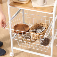 不二貿易 キッチンワゴン FBC-01-1 幅450×奥行355×高さ695mm ホワイト/ナチュラル 15421 1台（直送品）