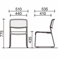【設置込】コクヨ 会議イス CK-890シリーズ ステンレス脚 ポリウレタン系レザー ミディアムローズCK-S890VR94N 1脚（直送品）