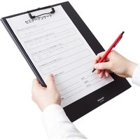 ナカバヤシ ワイドクリップボード カバータイプ A4E型 ブラック QB-CWA4E-BK 1個