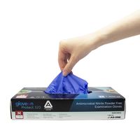 アズワン 抗菌性ニトリル手袋(パウダーフリー/L) 7-8025-01 1箱(100枚入)