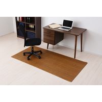 山善 YAMAZEN 床を保護するチェアマット 幅900×奥行1800mm モクメダークブラウン CFM-180(S)(GDBR) 1台（直送品）