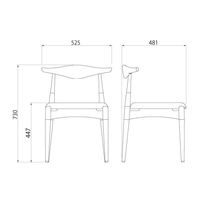 【車上渡し】AMOCC リップチェア ウォルナット×イエロー CL902(WN)-ZHAMU 1脚（直送品）