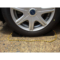 コンパル (軽小型～普通車対応)ロープ付タイヤストッパー 1セット（2個入）15022734（わけあり品）