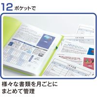 キングジム クリア-ファイル ホルダ-イン 12P A4タテ 緑 6171-3Tミト 1セット（2冊）（直送品）