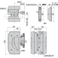 【機構部品・建築金物（ハンドル・取手・引手）】シブタニ 引戸用ラッチハンドル EL-612　L 1個（直送品）