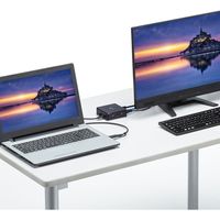 サンワサプライ VESAマウント対応Type-C・USB3.1A接続ドッキングステーション USB-CVDK5 1個（直送品）