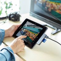 サンワサプライ iPad Pro専用ドッキングハブ SD iPadOS USB Type-C対応 USB-3TCHIP2 1個