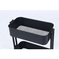 不二貿易 キッチンワゴン バスケット3段 スリム 幅390×奥行270×高さ785mm ブラック 14714 1台（直送品）