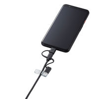 USBケーブル 3in1 USB（A）[オス]-[オス]microB・Type-C・ライトニング 0.3m MPA-AMBLCAD03BK（直送品）