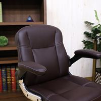 後藤家具物産 エルサ OAチェアー 跳ね上げ式肘 ソフトレザー キャメル OA-ELS-CM 1脚（直送品）