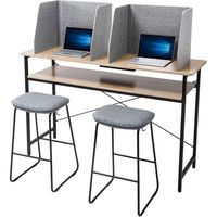 サンワサプライ デスクパーティション 三面タイプ 幅570×奥行430×高さ450mm ライトグレー SPT-DPSM060 （飛沫防止）1個