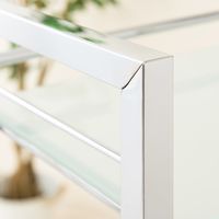 永井興産 NK-433 ガラスシェルフワゴン 3段 幅480×奥行265×高さ760mm ホワイト NK-433WH 1台（直送品）