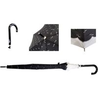 共栄工業 60cm 婦人用 リボン柄 ジャンプ傘 黒 20210 1セット（6本）（直送品）