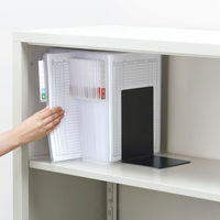 ソニック ブックエンド L型 マグネット付き 黒 DA-4207-D 1セット(6個:1個×6)