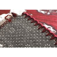 萩原 トルクメン プリントラグ 手織り絨毯風 1900×1900mm レッド 240623241 1枚（直送品）