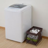 YAMAZEN 【荷物置き】メッシュバスケット M 折りたたみ ブラウン HTB-M(BR) 1個