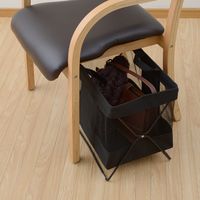 YAMAZEN 【荷物置き】メッシュバスケット S 折りたたみ ブラック HTB-S(BK) 1個