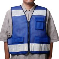 【安全ベスト】 小野商事 エースグローブ パトロールベスト 7cm幅 ブルー No90855 1着