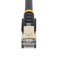 カテゴリー6a LANケーブル 10m ブラック ツメ折れ防止RJ45コネクタ CAT6aイーサネットケーブル 6ASPAT10MBK 1個