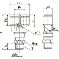 ニッタ ケミフィットC1 Yジョイント EY1/2ーR3/8ーC1 1セット(5個)（直送品）