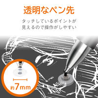 タッチペン スタイラスペン ディスクタイプ スタンダード クリップ付 12本入り P-TPD02BK/12 エレコム 1個