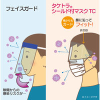 タケトラ シールド付マスクTC　ブルー　076056　1箱（25枚入） 竹虎