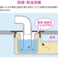 カクダイ これカモ 洗濯機用 排水口接続トラップ (におい防止 防虫効果 呼50VP・VU管兼用 縦排水用) GA-LF044 1個（直送品）
