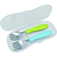 KJC フォーク＆スプーン　キウイ＆スカイ　1.5歳～　ケース付き　12個セット 347207 1セット(12個)（直送品）