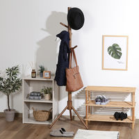 不二貿易 超極太ポールハンガー LOG 幅510×奥行440×高さ1510mm ブラウン　 10786 1本（直送品）