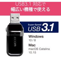 エレコム USBメモリー/USB3.1(Gen1)対応/フリップキャップ式/128GB/ブラック MF-FCU3128GBK 1個