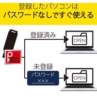 エレコム USBメモリー/USB2.0対応/セキュリティ機能対応/64GB/ホワイト MF-MSU2B64GWH 1個（直送品）