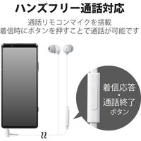 エレコム マイク付きイヤホン カナル型 10.0mmドライバー採用 ホワイ EHP-F12CMWH 1個（直送品）