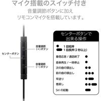 エレコム ステレオイヤホン/セミオープン型/Lightnin EHP-LFS10IMBK 1個
