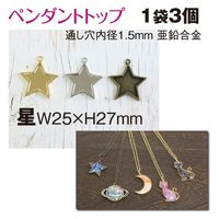 日本紐釦貿易(Nippon Chuko) 日本紐釦貿易 ペンダントトップ 星 3個入り W25×H27mm シルバー KE784-S　5袋（直送品）