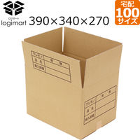 【100サイズ】引っ越し用ダンボール 390×340×270mm NO.332 1梱包（10枚入） logimart