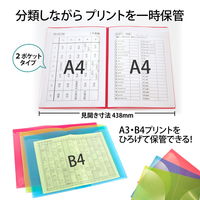 プラス 年組氏名 スクール プリントファイル A4 2ポケット レッド 79753 1冊