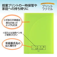 プラス 年組氏名 スクール プリントファイル A4 2ポケット グリーン 79756 1セット(5冊)