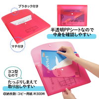 プラス ファイル 年組氏名 スクール れんらく袋 A4ヨコ フタ・マチ付 レッド 79833 1セット（10冊）