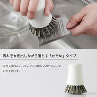 清潔謹製シリーズ 小回りがきく 抗菌キッチンブラシ かため フライパン・ざる洗い ホワイト 1個 マーナ