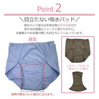 辻一 吸水消臭ショーツ レースデザイン 防水 抗菌防臭 薄型失禁パンツ 女性用 SPL-GSC-5874LBL 1セット(3枚組)（直送品）