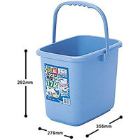 サンコープラスチック ニュータフバケツ 角型 17L ストーンブルー 4547883505117 1個