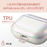 AirPods 第3世代 ソフト カバー 落下防止 カラビナ付 オーロラクリア AVA-AP5UCACR エレコム 1個（直送品）