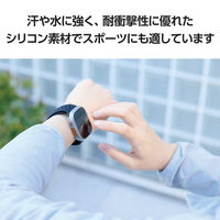 アップルウォッチバンド(49/45/44/42) シリコン 耐衝撃 軽量 ブラック AW-45BDSCNBK エレコム 1個（直送品）