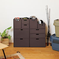 JEJアステージ カロキューブ縦型ハーフ ダークブラウン 収納ボックス 1セット（1個×5）