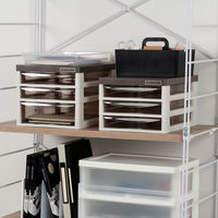 JEJアステージ デスクキャビネット浅3段 ブラウンアイボリー 1セット(1個×5)